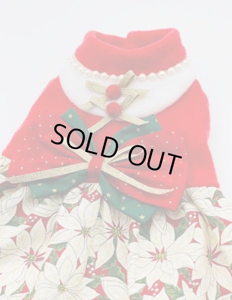 画像6: クリスマス ポインセチア白　ワンピース/オールインワン (6)