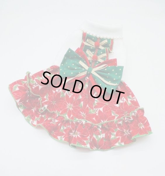 画像2: クリスマス ポインセチア赤 ワンピース/オールインワン (2)