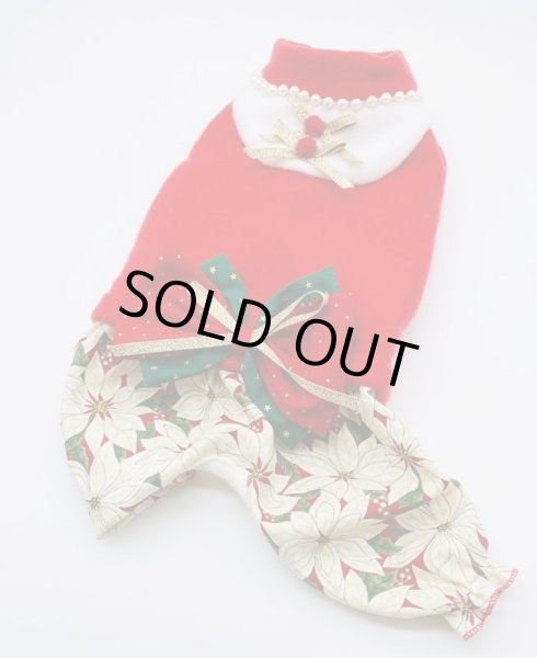 画像3: クリスマス ポインセチア白　ワンピース/オールインワン (3)