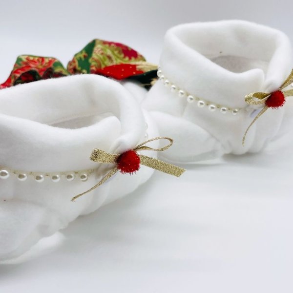 画像7: クリスマス ワンピース/オールインワン　金ラメポインセチア (7)