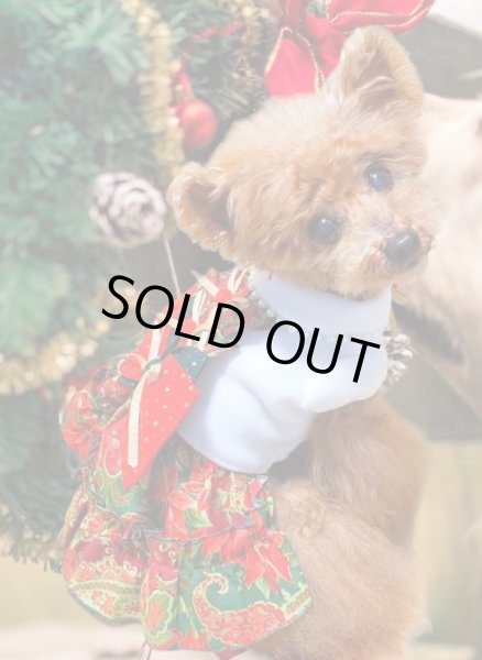 画像8: クリスマス ワンピース/オールインワン  金ラメポインセチア＆ペイズリー (8)