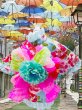 画像1: 浴衣 八重桜　水色xピンク (1)