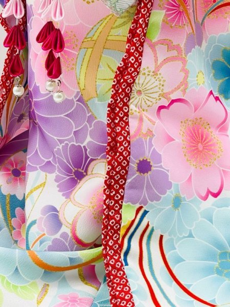 画像5: 犬服/猫服　晴れ着　彩り花結び 振袖スタイル　お引きづり/通常着丈選択可能 (5)