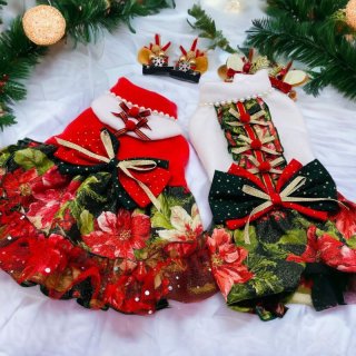 わんこ　 クリスマスワンピース cb-049_model01.jpg