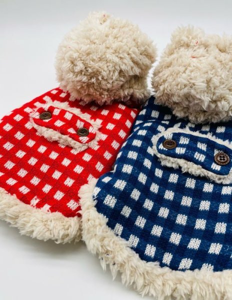 画像4: チェックニットボアコート (4)