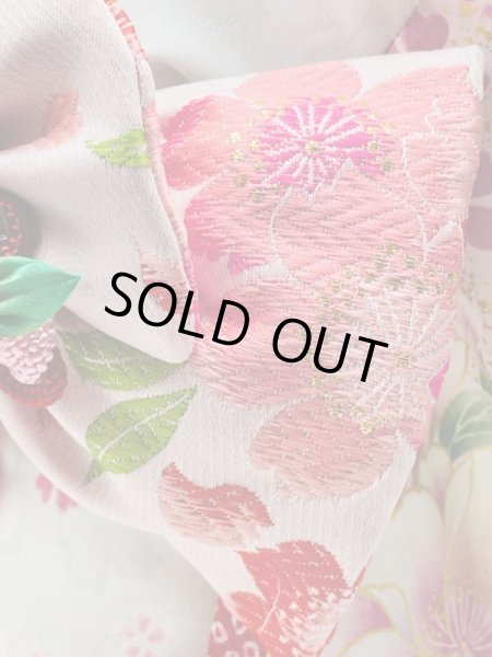 画像4: 犬服/猫服　晴れ着　京・金彩友禅 箔流し桜花文  振袖スタイル　お引きづり/通常着丈選択可能 (4)