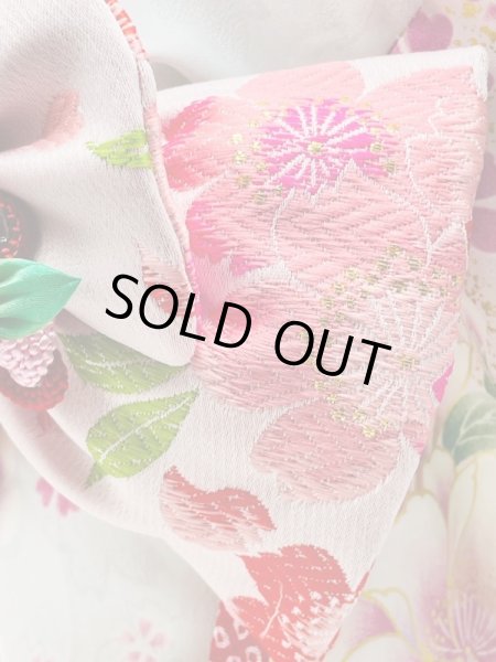 画像6: 犬服/猫服　晴れ着　京・金彩友禅 箔流し桜花文  振袖スタイル　お引きづり/通常着丈選択可能 (6)