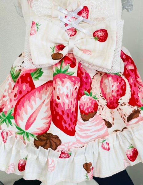 画像2: 苺オフホワイトワンピース  (2)