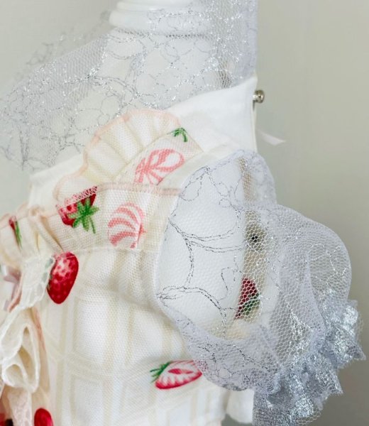 画像4: 苺オフホワイトワンピース  (4)