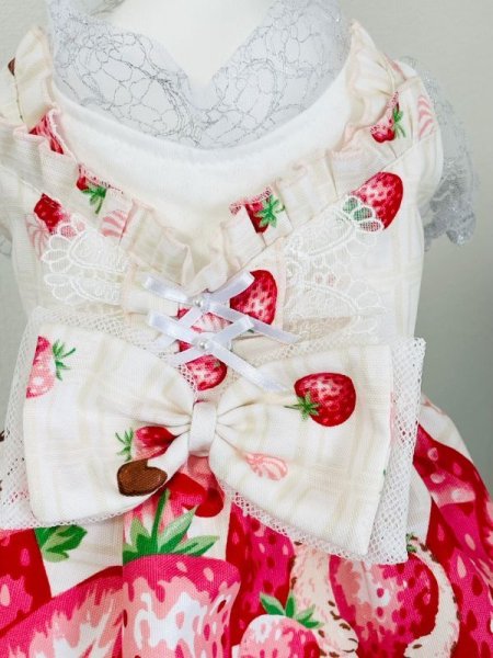 画像3: 苺オフホワイトワンピース  (3)