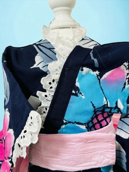 画像4: 浴衣  大人可愛いお花の浴衣 (4)