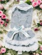 画像1: ばら刺繍レースワンピース 　モスブルー (1)