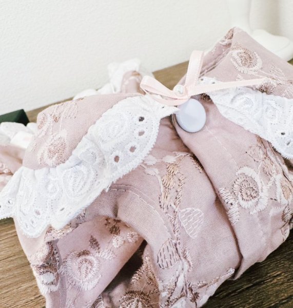 画像4: ばら刺繍レースワンピース 　モスピンク (4)