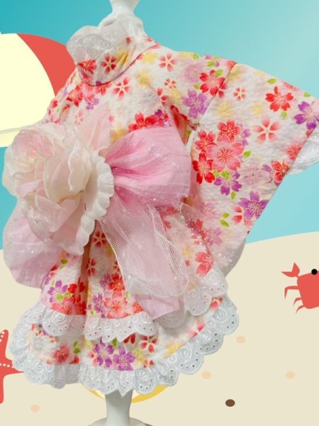 画像5: 浴衣  さくらオフホワイト (5)