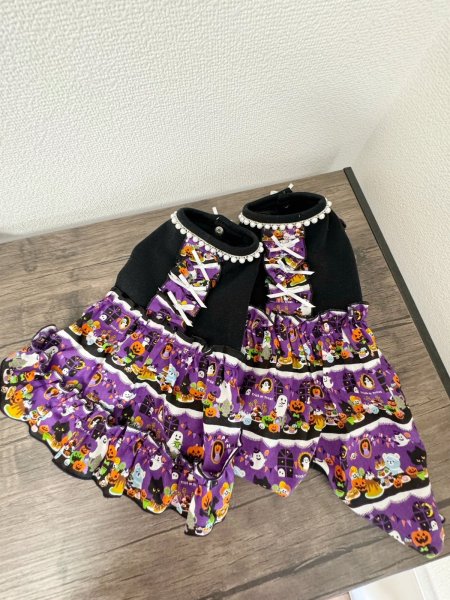 画像4: ハロウィンワンピース/オールインワン　ハロウィンプリントパープル (4)