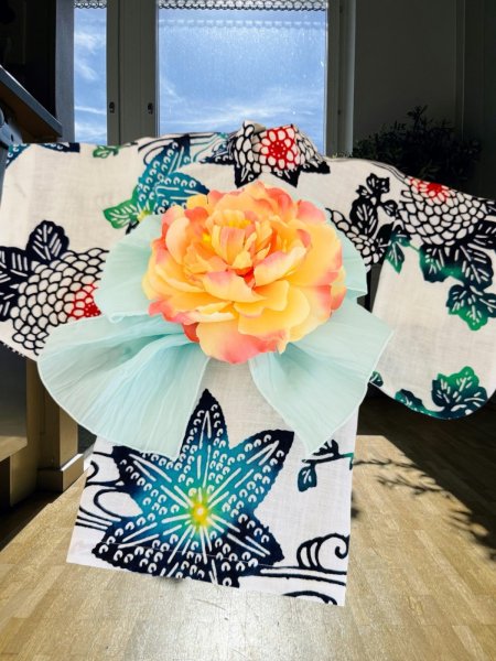 画像2: 浴衣  本染　花 (2)