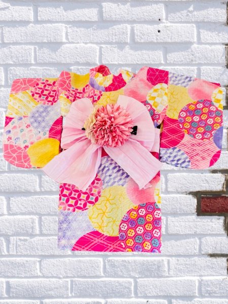 画像4: 浴衣  lリップル丸小紋　ピンク (4)