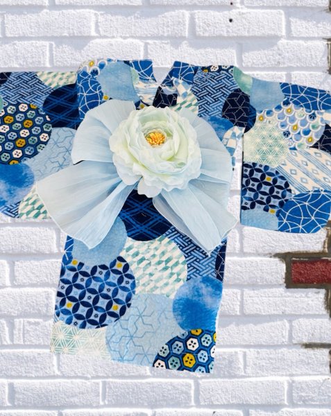 画像3: 浴衣  lリップル丸小紋　ブルー (3)