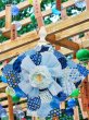 画像1: 浴衣  lリップル丸小紋　ブルー (1)