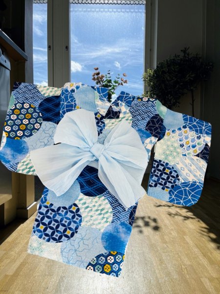 画像2: 浴衣  lリップル丸小紋　ブルー (2)