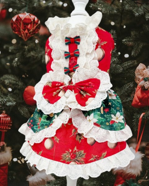 画像4: レトロクリスマスワンピース/オールインワン  (4)