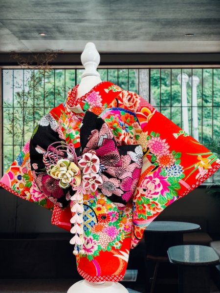 画像1: 犬服/猫服　晴れ着　京・金彩友禅 　振袖スタイル　 (1)